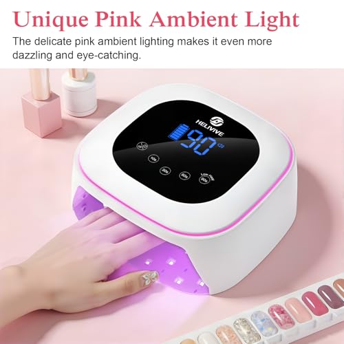 Cordless UV LED Nail Lamp, 80W Rechargeable Nail Dryer Light - color: White