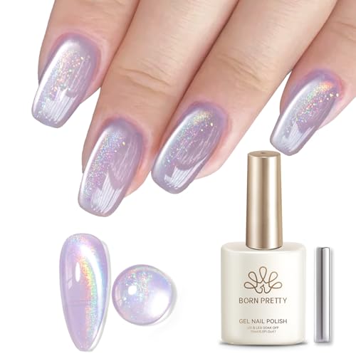 BORN PRETTY Purple Cat Magnetic Eye Gel Nail Polish Rainbow - color: Star Island