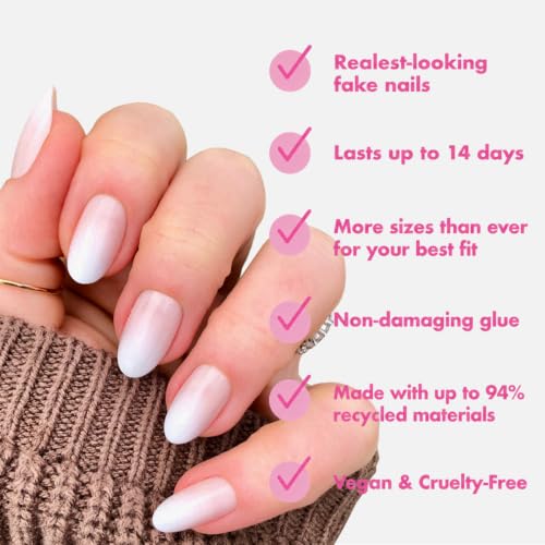 Olive & June Instant Mani Press-On Nails, Pure White Syrup Gradient - color: Pure White Syrup Gradient