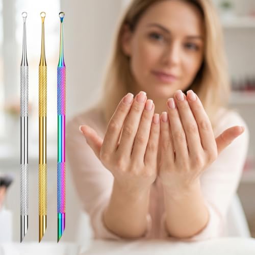 Dual Ended Cuticle Remover, Pre-treatment Cuticle Pusher with Loop Cuticles Pushers, Cuticles Remover Tool, Dead Skin Removing Manicure Tools