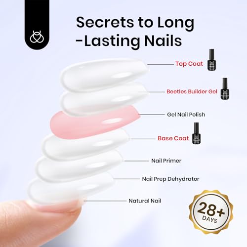 Beetles 3Pcs 15ml Builder Nail Gel with Base and No Wipe Top Coat - color: O-Clear-3