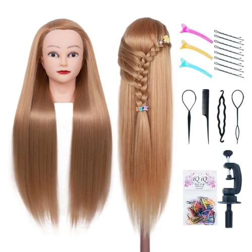 Eumos Mannequin Head with Hair 29'’ Cosmetology Doll Head for Hair Styling - color: #27