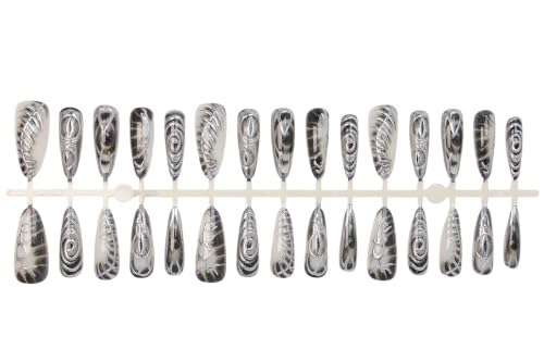 30pcs Gothic Press On Nails Halloween Eye Design Acrylic Fake Nails - color: Halloween Press on Nails 16