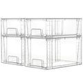 Vtopmart Clear Stackable Storage Drawers, 4 Pack Kitchen Cabinet Set - style: 2 Medium+2 Small
