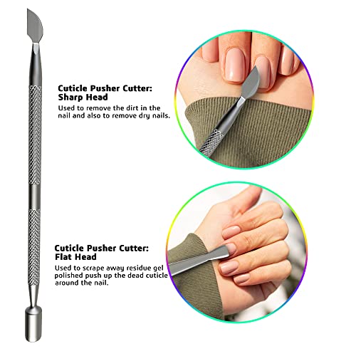 Professional Cuticle Trimmer & Nippers, Stainless Steel Nail Care Tool - color: Silver Nipper With Pusher - Pack 1