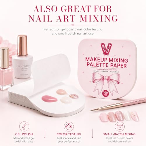 Makeup Mixing Palette Paper, Waterproof Disposable, 100 Sheets - size: 1 Pack