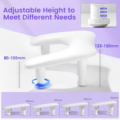 Big Arm Rest for Nails Tech, Height Adjustable, U-Shaped, White - color: 2nd Gen Height-adjustable Cream White