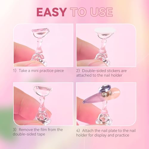 Nail Stand for Press On Nails Art Display Practice 2 Sets - color: Wood, size: Medium
