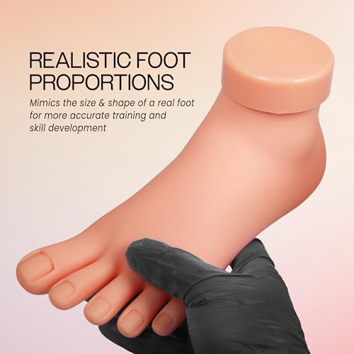 Beauticom® Flexible Movable Soft Silicone Foot Model for Nail Art Practice Training Tool