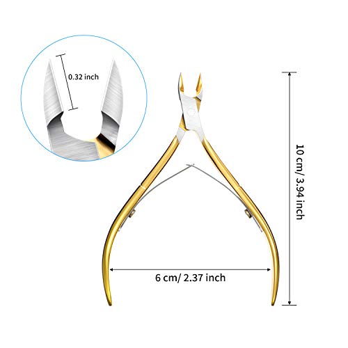 Mudder 3 Pcs Cuticle Trimmer Nipper Stainless Steel Nail Scissor, Gold - color: Gold