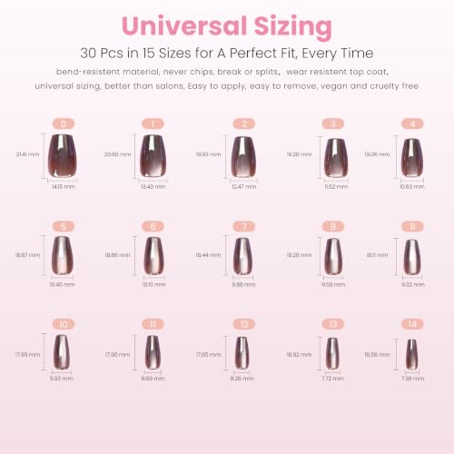 Nail Reformation Press On Nails, Maple Glaze Short Coffin Fake Nails 30 Pcs - color: Maple Glaze