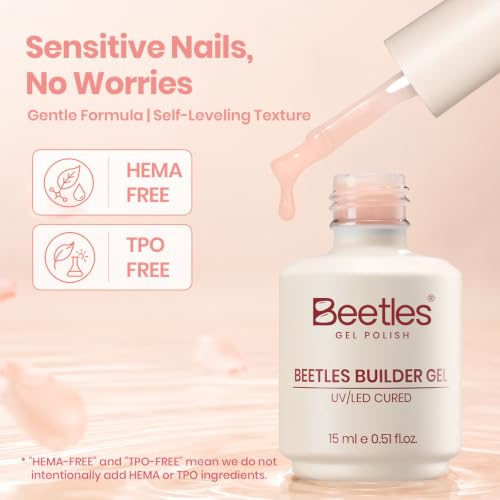 Beetles Builder Gel for Nails HEMA & TPO-Free, Sheer Nude Building Gel - color: Z-Sheer Nude - 1