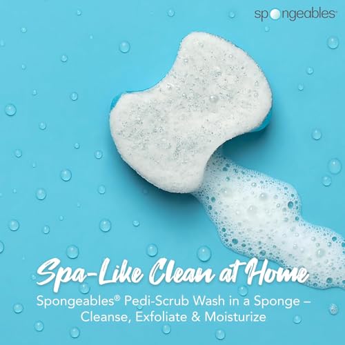 Spongables Pedi Scrub Foot Exfoliating 20+ Wash Sponge, Clean & Fresh, 3 Count - color: Clean and Fresh, size: 1 Count (Pack of 3)
