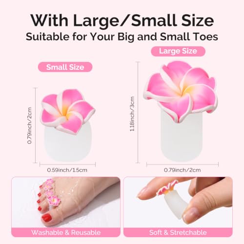 MelodySusie 32Pcs Silicone Flower Toe Separators, Toe Spacers for Pedicure - size: 32Pcs-A