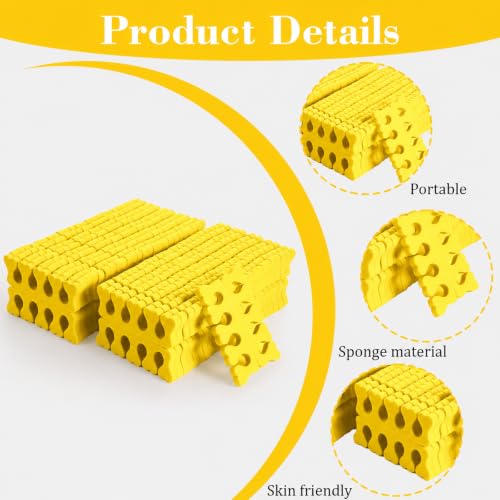 100 Pcs Sponge Toe Separators Soft Finger Separators Premium Pedicure Tool Kit Flexible Toe Divider Spacer for Polishing Pedicure Manicure Coating Nail Art Beauty Accessories (yellow) - color: yellow