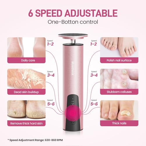 2-in-1 Electric Foot Callus Remover, Self Care Gifts for Women Mom Lover - color: Pink