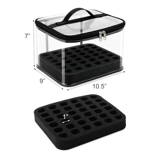 Jucoan 2 Pack Clear Nail Polish Organizer Bag Holds 36 Bottles
