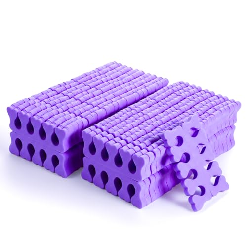 100 Pcs Sponge Toe Separators Soft Finger Separators Premium Pedicure Tool Kit Flexible Toe Divider Spacer for Polishing Pedicure Manicure Coating Nail Art Beauty Accessories (Purple) - color: Purple