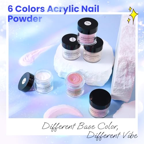 Nail Kit for Beginners, Acrylic Powder Liquid Set with Drill UV Lamp, Blue - color: Bling Blue