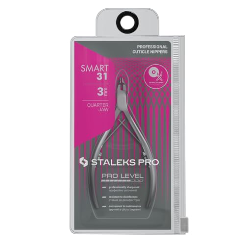 STALEKS PRO SMART 31 Cuticle Nippers, 3 mm, Inclined Edges with Heel - size: 3 mm