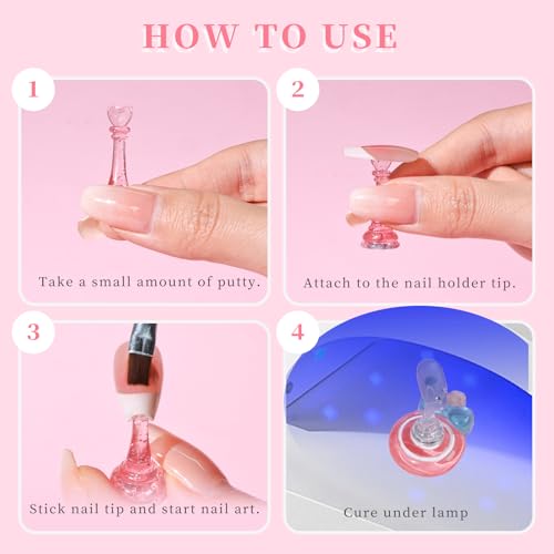 MAYEEN Nail Stand For Press Ons,Upgraded Raised Nail Holder For Painting - color: Pink