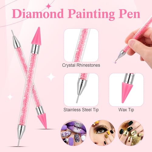 Tatuo Rhinestone Picker Tool Bedazzling Pen Dual Head, Pink - color: Pink