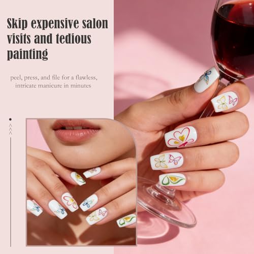 15 Sheets Butterfly Nail Stickers,5D Embossed Butterfly Nail Decals - style: Butterfly