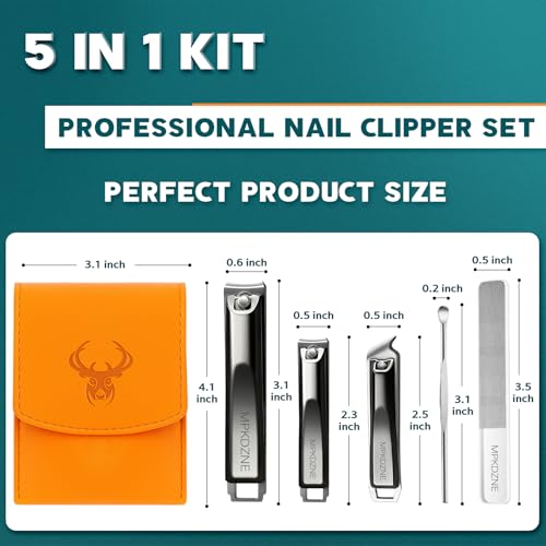 Heavy Duty Toenail Clippers for Thick Ingrown Nails Fingernail Set (5Pack - Ebony) - color: 5pack - Ebony