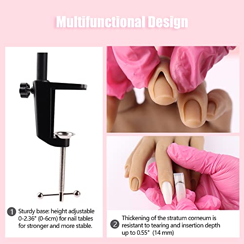 Nail Pratice Training Hand for Acrylic Nails with Stand Bracket,Soft Silicone Maniquin Hand, Flexible Bendable Nail Practice Fake Hand for Nails Art Practice Tool - color: 2#, size: Left Hand