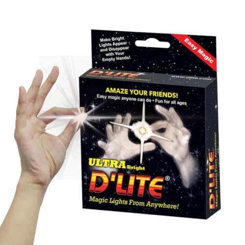 D'lite Magic Thumb Lightup Trick Set / 2 Original Amazing Ultra Bright Light Magic Fingers - Closeup & Stage Magic Tricks - Easy Illusion Anyone Can Do It - Magic Trick for Adults (Regular White) - color: Regular White