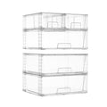 Vtopmart Clear Stackable Storage Drawers, 5 Pack Wide Storage Set - style: 3 Wide+2 Small