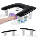 Big Arm Rest for Nails Tech, Height Adjustable, U-Shaped,Black - color: 2nd Gen Height-adjustable Dark