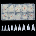 Beuniar Stiletto Nail Tips Natural 500Pcs Short Pointed False Acrylic Nails - color: Natural