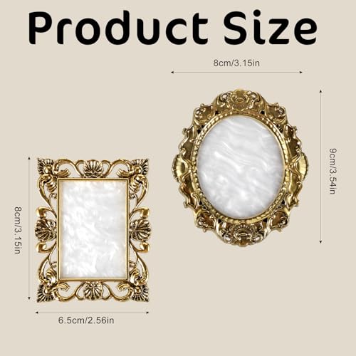 2Pcs Gold Vintage Nail Art Palette, Manicure Mixing Display Holder Board