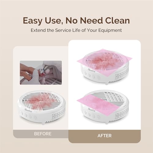 MelodySusie 200 Sheets Nail Dust Collector Filter Paper, Disposable Dust Vacuum Filter with 6pcs Sticky Back Hook for Most Nail Dust Fan Extractor Machine, Nail Tech Supplies for Salon & Home - color: Pink