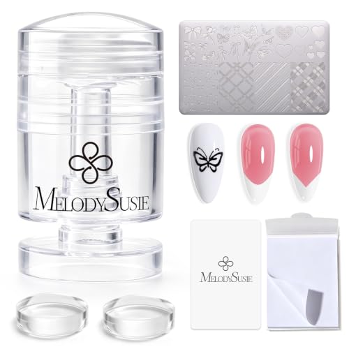 MelodySusie French Tip Tool, Nail Art Stamper, Rotatable Nail Stamp, 6PCS - color: Clear