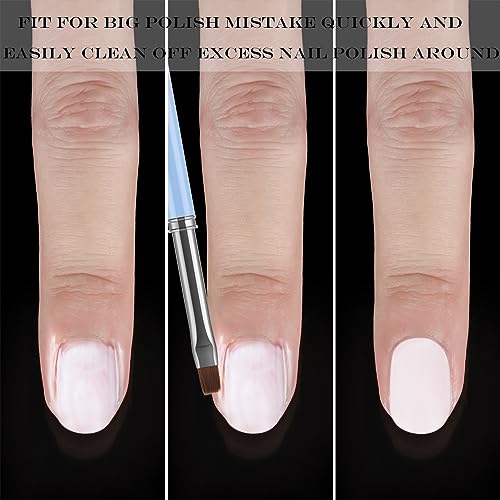 3Pcs Nail Art Clean Up Brushes,For Nail Art & Cuticle Cleaning - color: Color