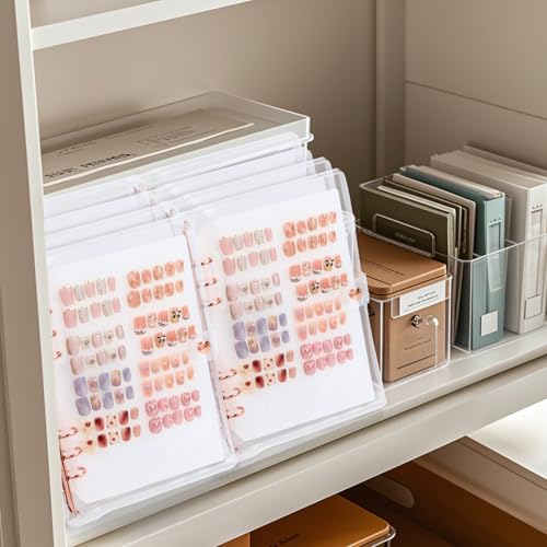 Press On Nail Book Organizer, A5 Nail Storage Binder with Display Pages