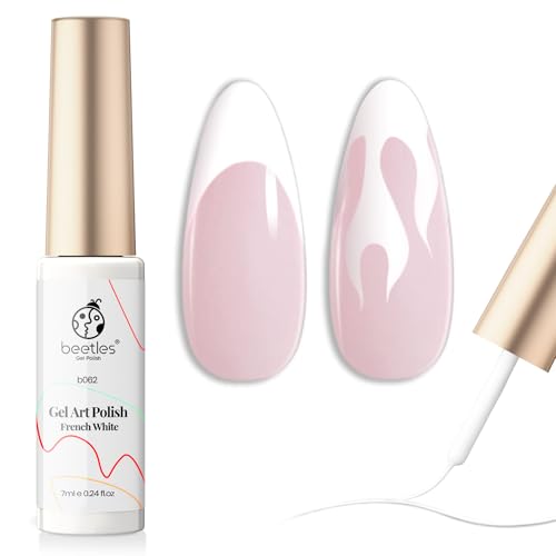beetles Gel Polish Swirl Nail Art White Gel Liner Nail Polish - color: B - White-1