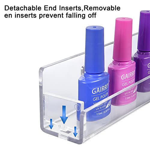 trophable 8 Pack Nail Polish Rack Wall Mounted Shelf - size: 15"x1.56"x2"-8Pack