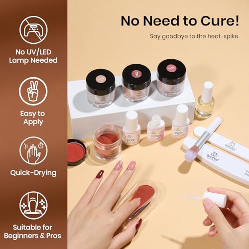 Beetles Fall Dip Powder Nail Kit, Brown Nude Skin Glitter - color: Espresso Glow