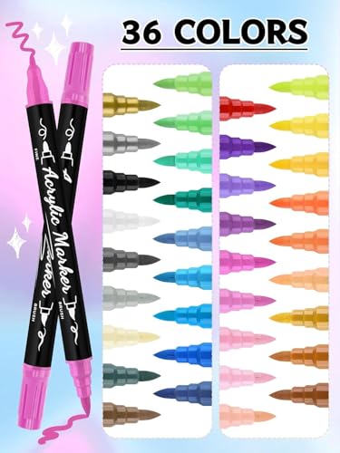 36 Colors Nail Art Pens Kalolary Double-headed Nail Polish Pens - color: 36 Color