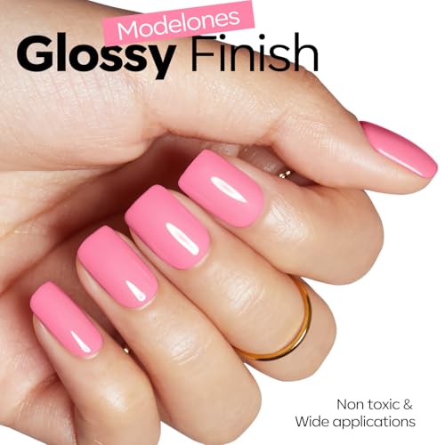 modelones Pink Gel Nail Polish Hot Pink Peach Valentine Gel Nail Polish - color: A1-Baby Pink Solid