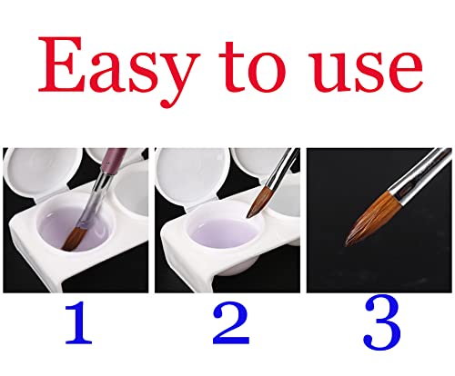 1 Piece Double Cup Nail Art Cup Bowl Acrylic Liquid Powder Dappen Dish Liquid Powder Dappen Container Holder for Nail Art Tools