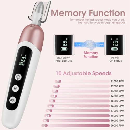Hoxida Manicure Pedicure Kit, 9 Drill Bits Electric Nail File Set