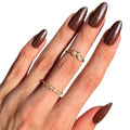 PaintLab Chrome Chocolate Brown Press On Nails, Medium Almond 30pc Nail Kit - color: Chocolate Glaze
