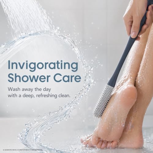 Toe Cleaning Brush Set for Shower, 15.7-Inch Long Handle, 2 Pack