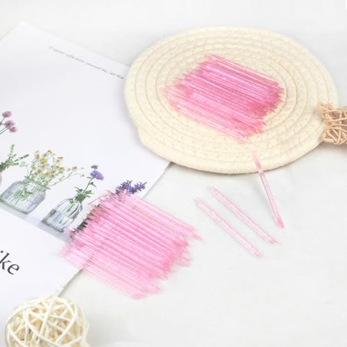 Dual-Ended Cuticle Pushers & Cleaning Tools for Manicure/Pedicure 100 PCS Pink Disposable Nail Sticks