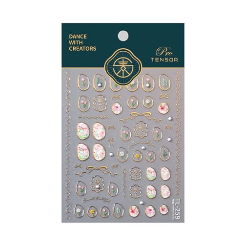Nail Art Stickers 5D Embossed Tulip Flowers Designs - color: Tulip Flowers