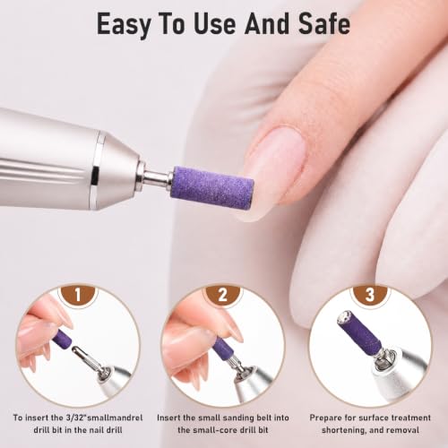 Nail Drill Sanding Bands, 100PCS with 3/32 Mandrel(Small) - size: Small